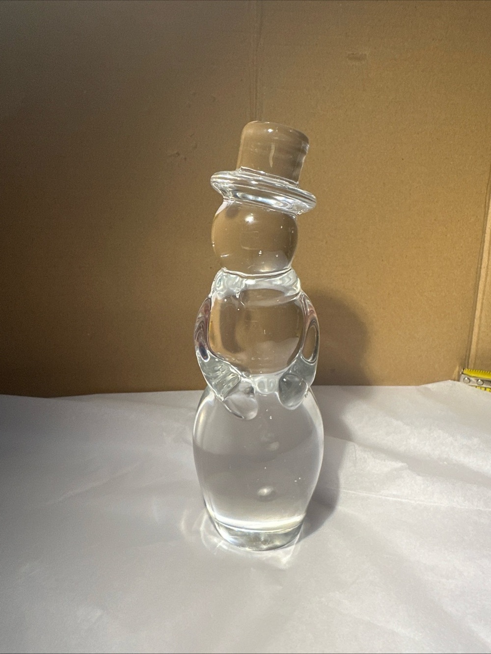 Clear lead crystal Glass Snowman Figurine Home Accent made in Japan
